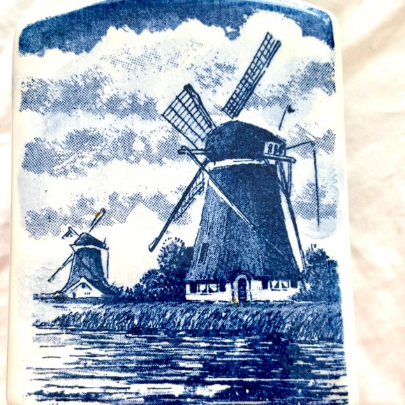 Vintage Delft Blue Blauw Hand Painted Spice Jar bottles Canister Set Tray Dutch - Picture 14 of 16